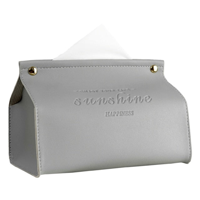 Logan Faux Leather Tissue Box