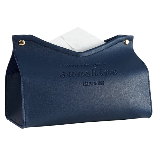 Logan Faux Leather Tissue Box