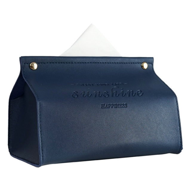 Logan Faux Leather Tissue Box
