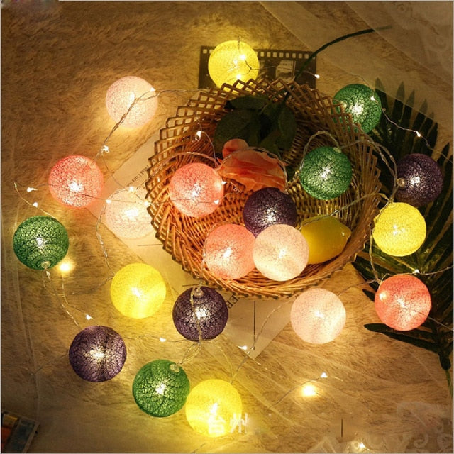 LED Cotton Ball String Lights