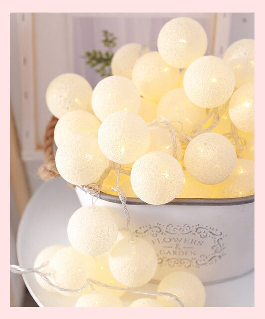 LED Cotton Ball String Lights