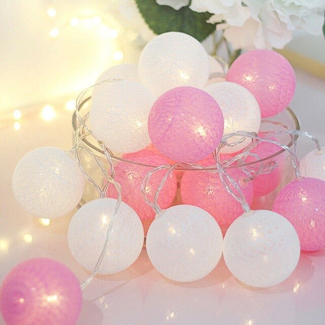 LED Cotton Ball String Lights