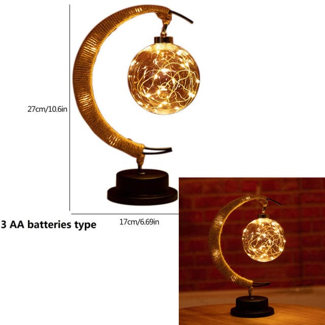 Rayvia Lunar Lamp - Half Moon LED Light with Glass Globe for Cozy Atmosphere