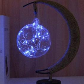 Rayvia Lunar Lamp - Half Moon LED Light with Glass Globe for Cozy Atmosphere