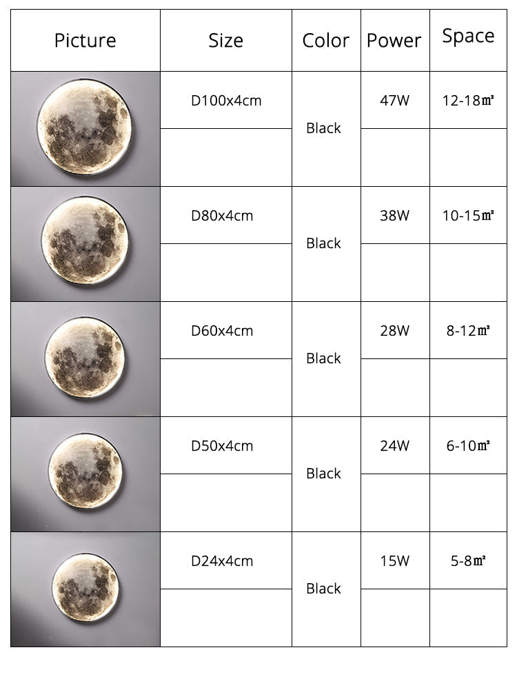 3D LED Moon or Earth Ceiling or Wall Lamp (3 Styles) 24CM-80CM