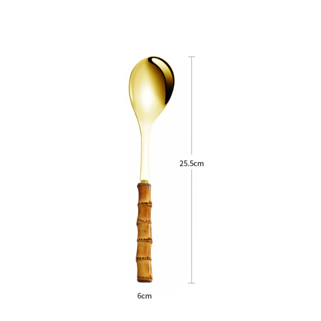 Bamboo Handle Salad Serving Cutlery Kitchen Accessories