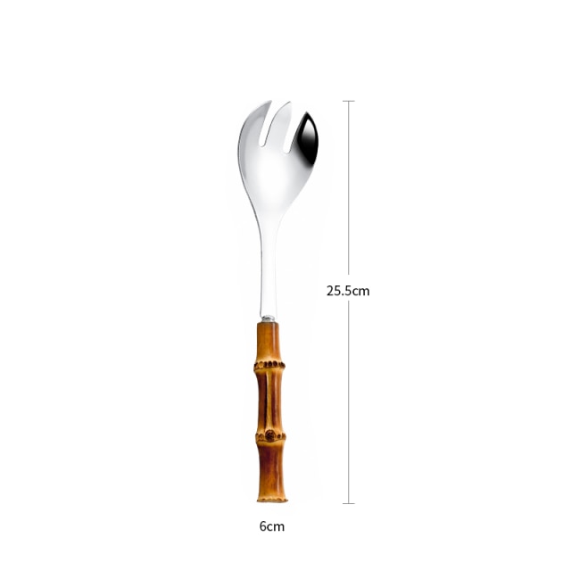 Bamboo Handle Salad Serving Cutlery Kitchen Accessories