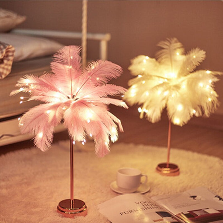 Feather Palm Creative Table Lamp