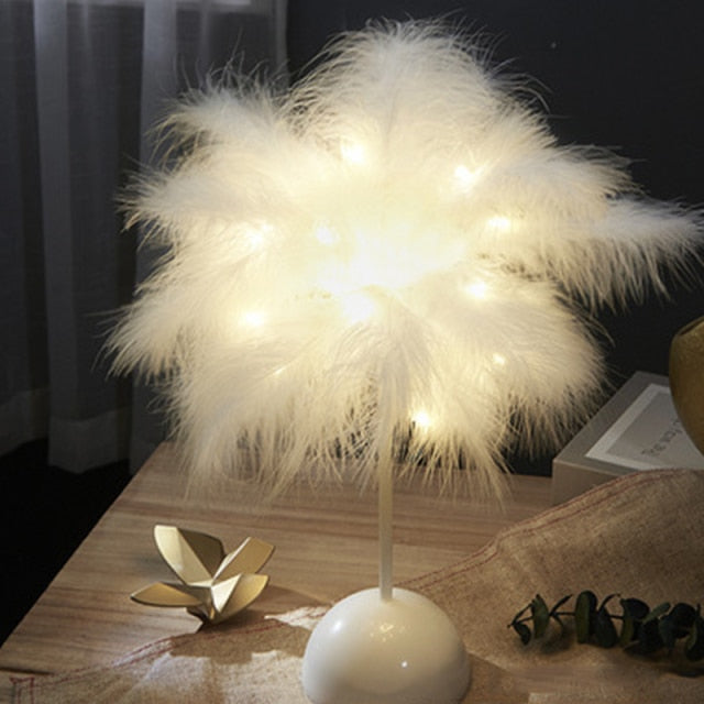 Feather Palm Creative Table Lamp