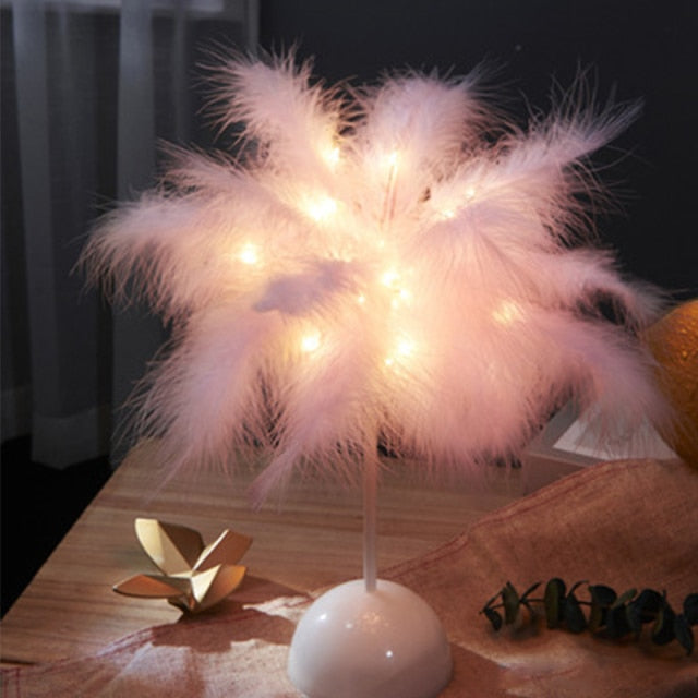 Feather Palm Creative Table Lamp