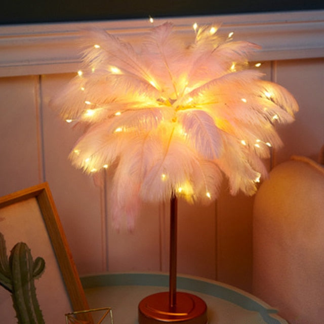 Feather Palm Creative Table Lamp