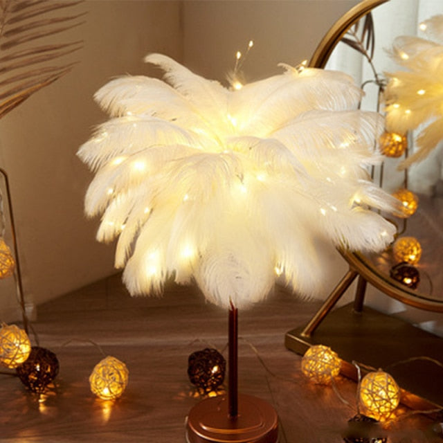 Feather Palm Creative Table Lamp