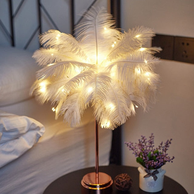 Feather Palm Creative Table Lamp