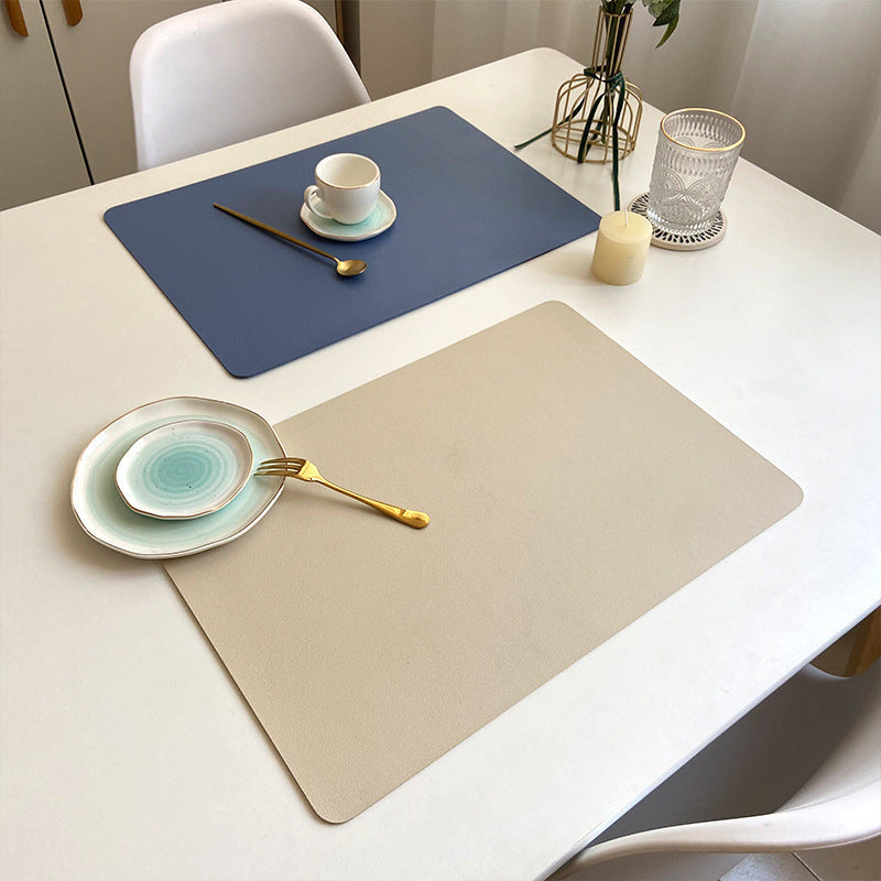 Modern Rectangular Waterproof PU Leather Place Mats