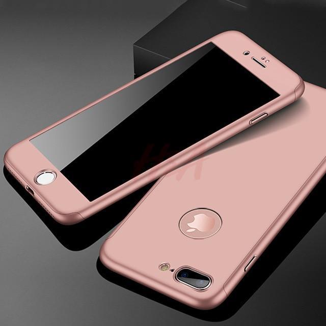 360 Full Protection Phone Case For iPhone With Front Glass Cover