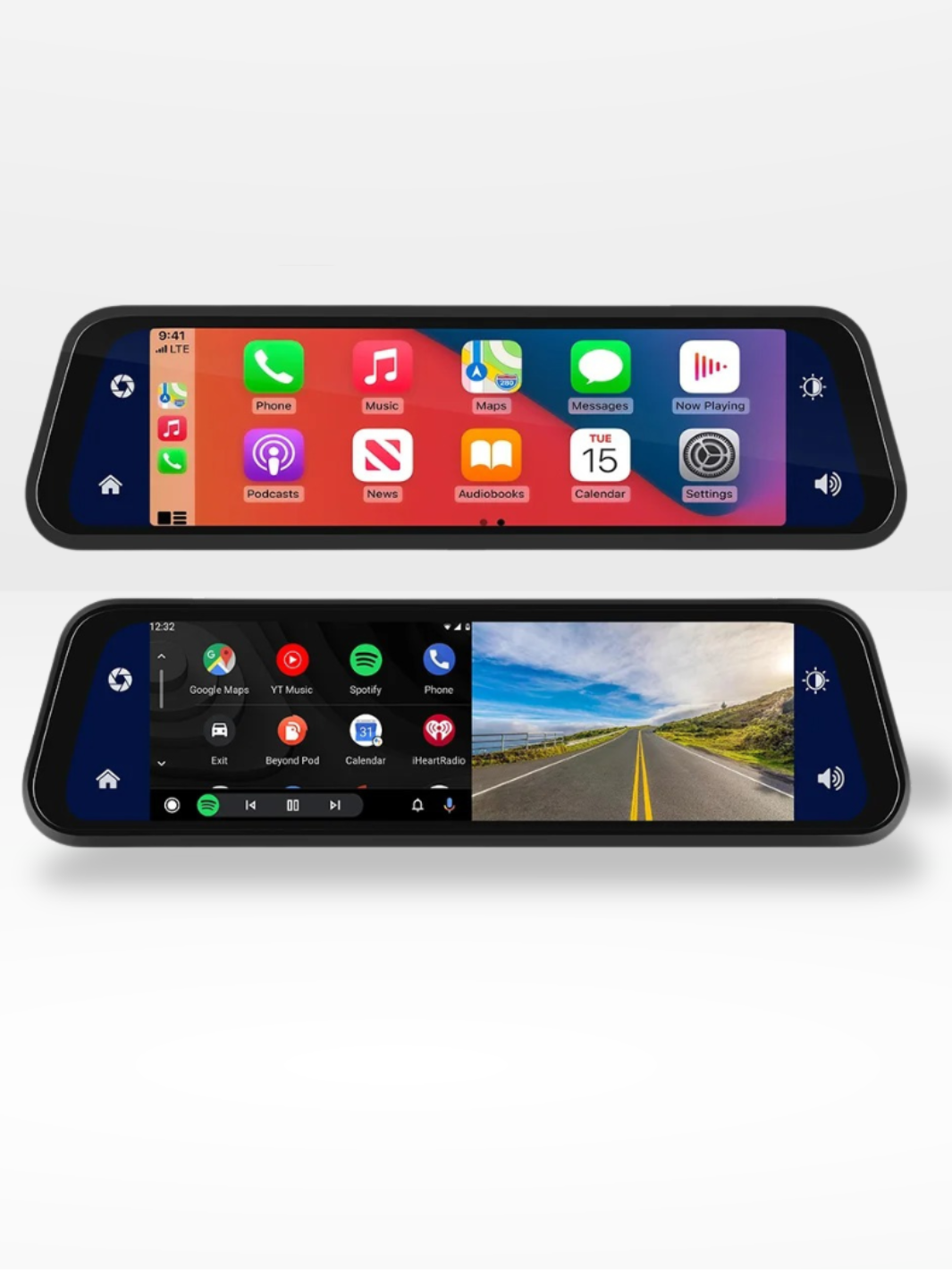Rearview Mirror Dash Cam 4K Front &amp; Rear | CarPlay &amp; Smart Driving Assistant