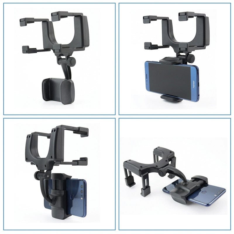 Roadview – Rearview Mirror Phone Mount with 360° Rotation &amp; Telescopic Arm