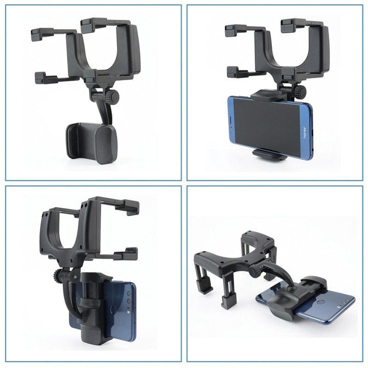 Roadview – Rearview Mirror Phone Mount with 360° Rotation &amp; Telescopic Arm