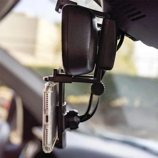 Roadview – Rearview Mirror Phone Mount with 360° Rotation &amp; Telescopic Arm