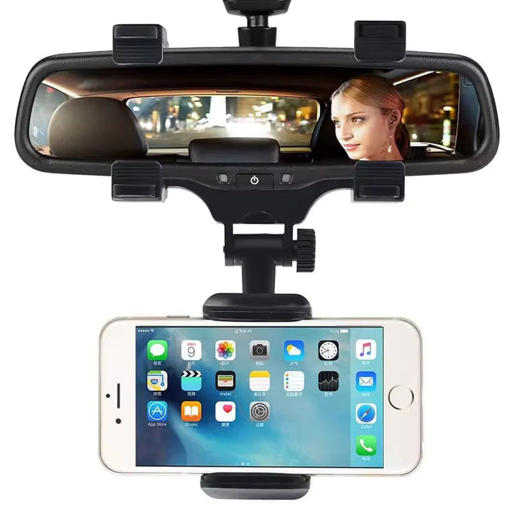 Roadview – Rearview Mirror Phone Mount with 360° Rotation &amp; Telescopic Arm