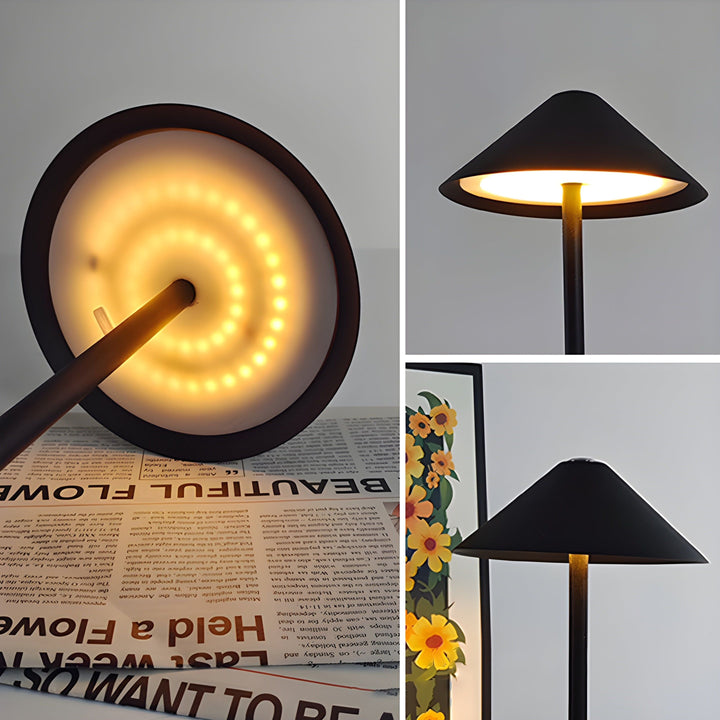 Minimalistic dimmable Touch table lamp - waterproof and rechargeable light colour