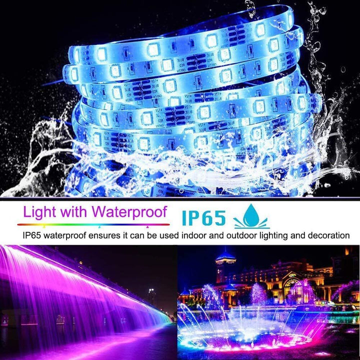 LED Light Strip, 30 m, 15 m, Music Synchronization, Bluetooth, 5050, RGB Ambient Light with Remote Control