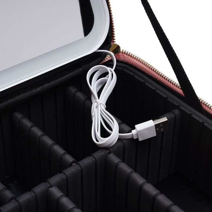 Travel Makeup Case with LED Light &amp; Mirror Portable