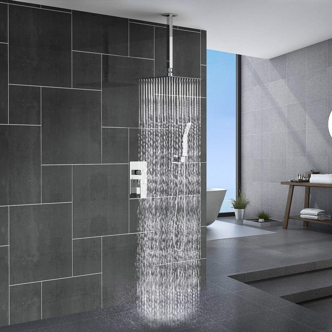 Wall-mounted rain shower ultra-slim