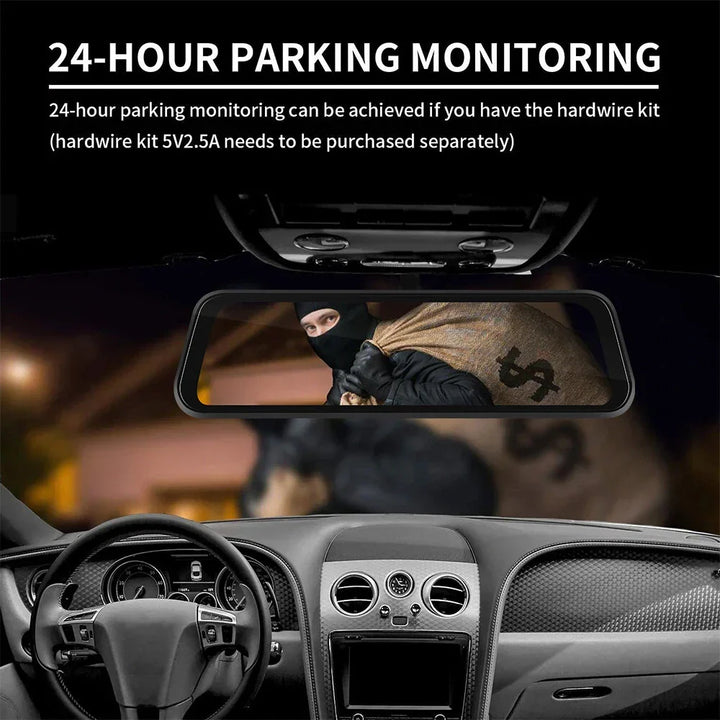 Rearview Mirror Dash Cam 4K Front &amp; Rear | CarPlay &amp; Smart Driving Assistant