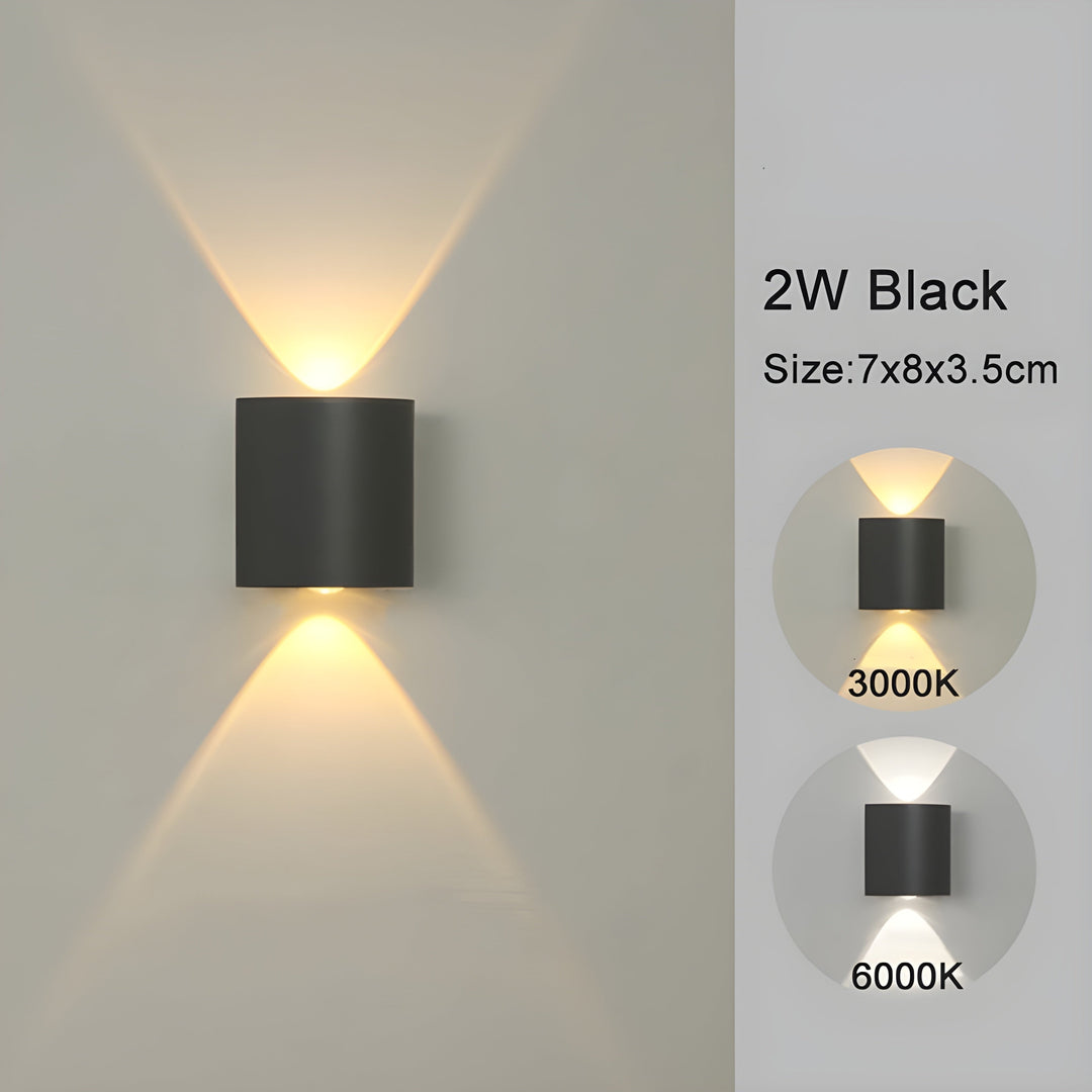 LED wall-mounted lights for indoor and outdoor areas