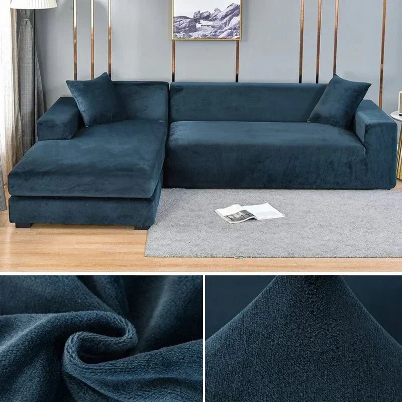 Samtlux Velvet Sofa Cover – Elegant Stretch Fit for Luxurious Comfort and Protection