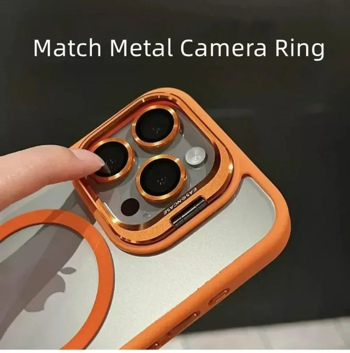 Shockproof Magnetic Phone Case with Glass Lens Guard &amp; Stand – 1+1 FREE