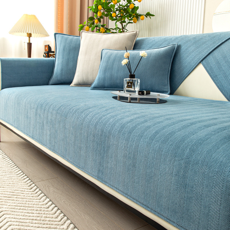 Herringbone Chenille Fabric Furniture Protector Sofa Cover |