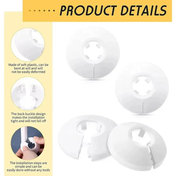 Snap-On Plumbing Cover for Valves Faucet Radiator Pipe Collar Cover |