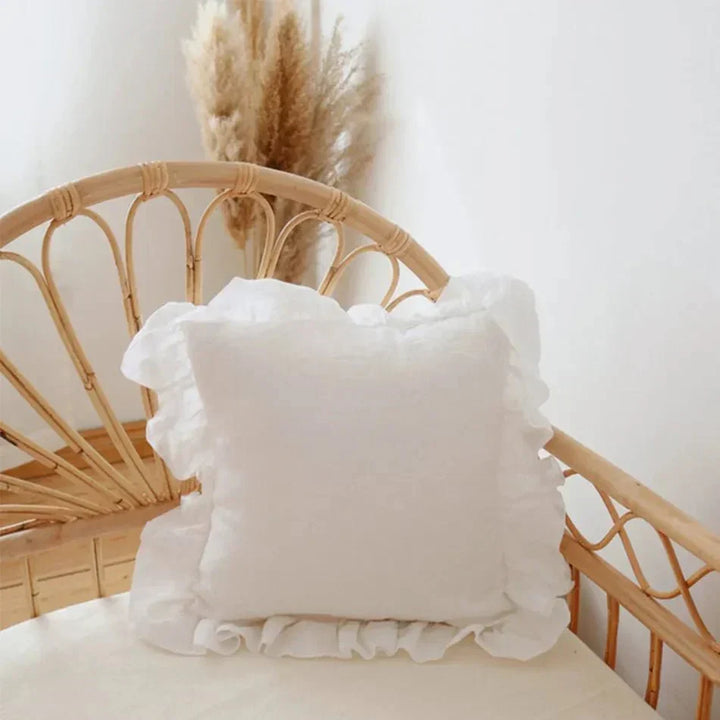 Soft Linen Ruffle Pillowcase