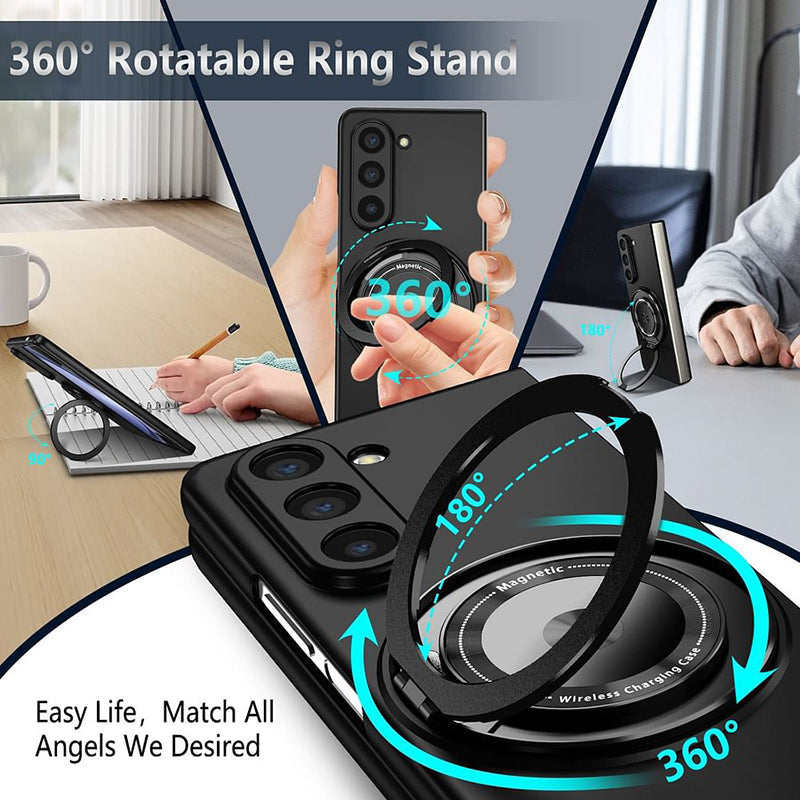 Magnetic phone case with 360° rotating stand for Samsung Z fold &amp; flip 6/5/4/3