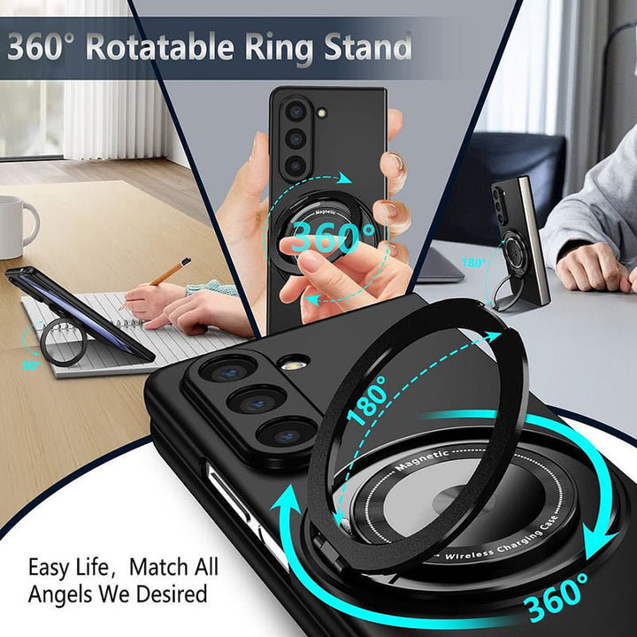 Magnetic phone case with 360° rotating stand for Samsung Z fold &amp; flip 6/5/4/3