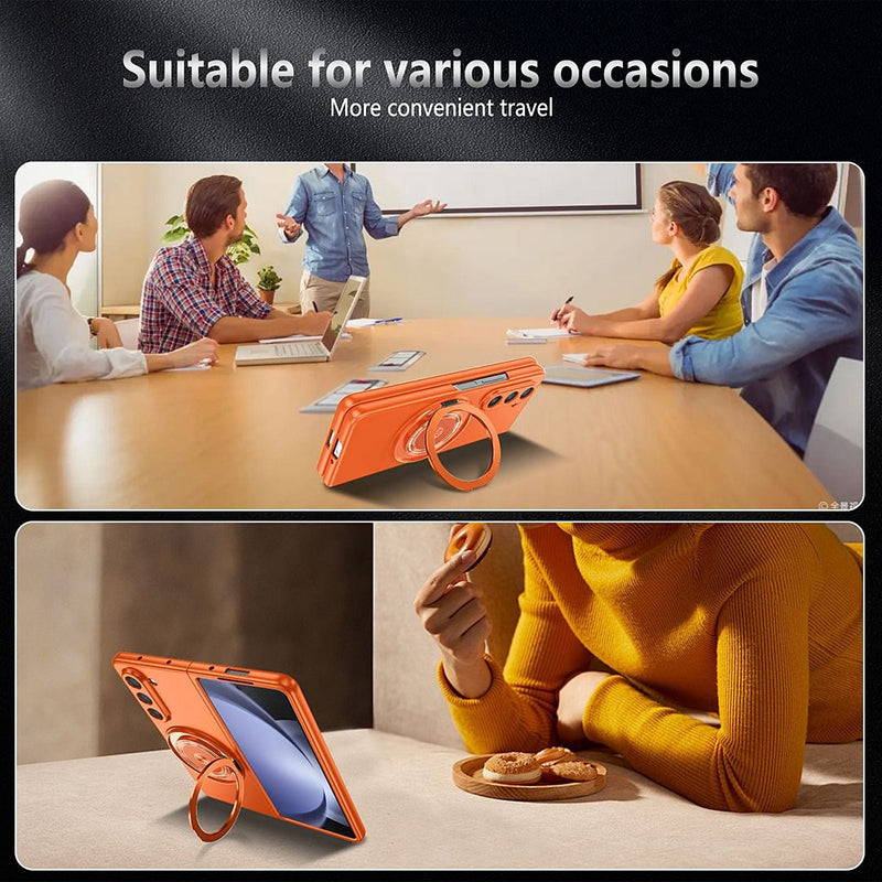 Magnetic phone case with 360° rotating stand for Samsung Z fold &amp; flip 6/5/4/3
