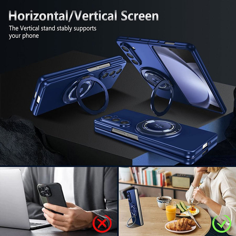 Magnetic phone case with 360° rotating stand for Samsung Z fold &amp; flip 6/5/4/3