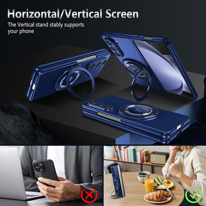 Magnetic phone case with 360° rotating stand for Samsung Z fold &amp; flip 6/5/4/3
