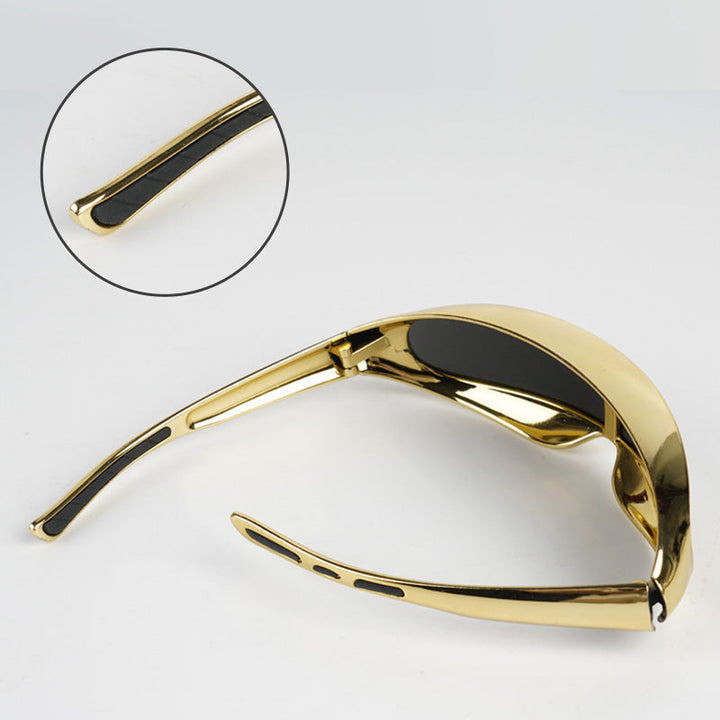Welding goggles in one piece with mirror