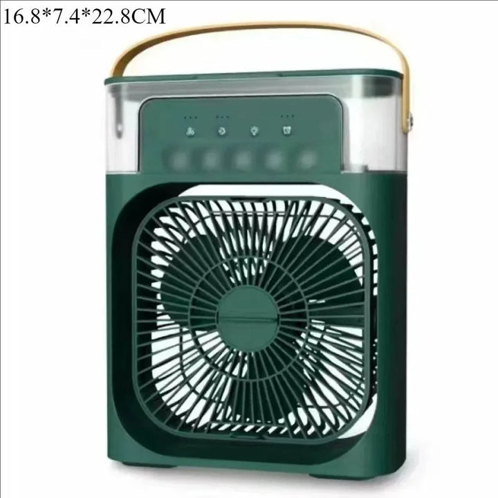 3-in-1 Portable Air Cooler with LED Lights – USB-Powered Desktop Fan, Humidifier &amp; Night Light |