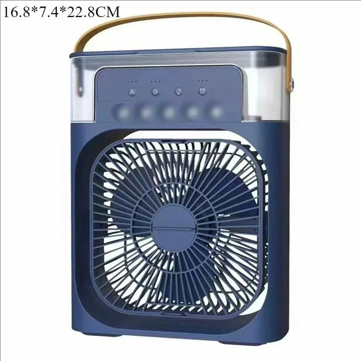 3-in-1 Portable Air Cooler with LED Lights – USB-Powered Desktop Fan, Humidifier &amp; Night Light |