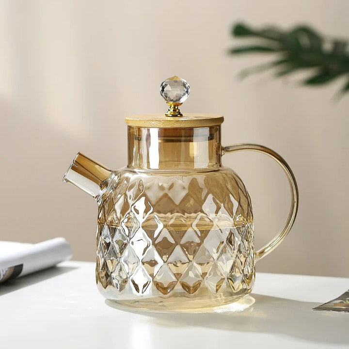 Classic Crystal Teapot | Glass &amp; Wood