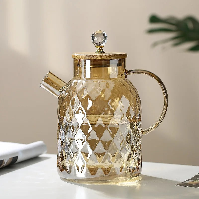 Classic Crystal Teapot | Glass &amp; Wood