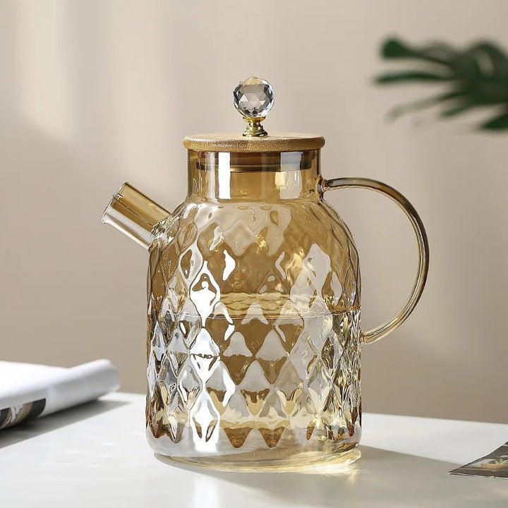 Classic Crystal Teapot | Glass &amp; Wood