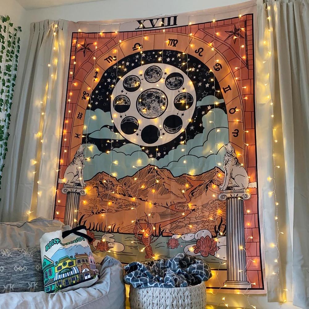"The Moon" Tarot coloured Tapestry